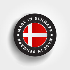 Made in Denmark text emblem badge, concept background