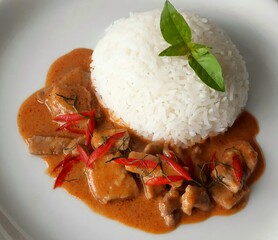 panang curry with pork - thai food