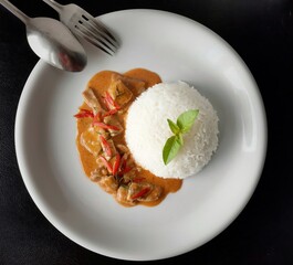 panang curry with pork - thai food