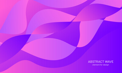 Wave abstract background. Colorful shiny wave with lines. Curved wavy line, smooth stripe. Vector illustration
