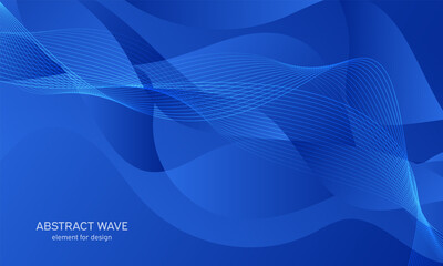 Wave abstract background. Colorful shiny wave with lines. Curved wavy line, smooth stripe. Vector illustration