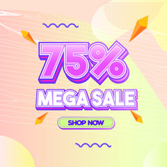 Editable Promo Banner Sale Candy style modern look square web template marketing background 
