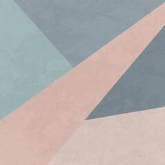 Fototapeta premium Simple geometrical design illustration with geometric shapes decoration in pink and blue colors on grunge background