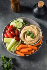 Healthy Homemade Veggie Hummus Plate