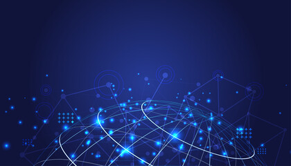 Cyber network protection. Future technology background.