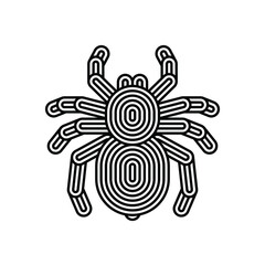 Spider Geometric Drawing Tattoo. Blackwork.