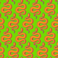 Snake vector pattern on green background. 