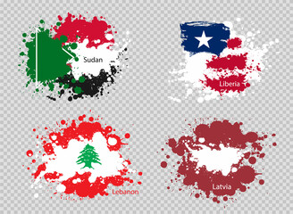 paint spot of flag en transparent background
