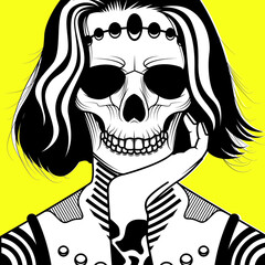girl with a skull