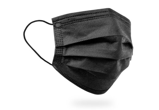 Black Antiviral Medical Mask For Protection Against Coronavirus, Prevent Coronavirus. Covid 19