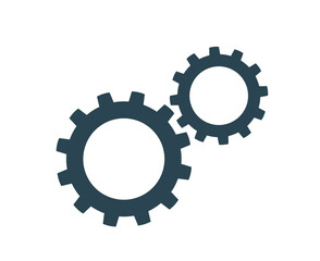 Vector illustration, logo, gear icon . Settings and maintenance.