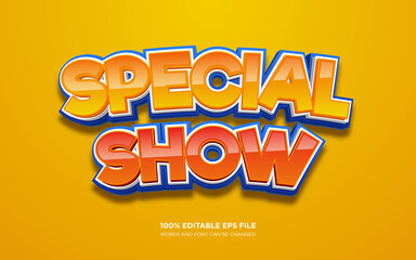 Special Show 3D editable text style effect
