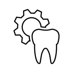 Dental, setting, teeth, line icon. Outline vector.