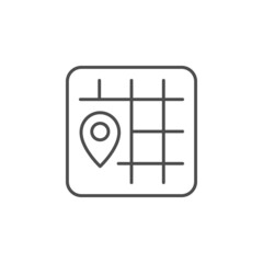 Location pin line outline icon