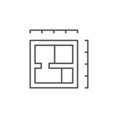 House blueprint line outline icon