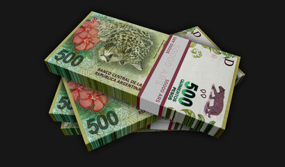 Argentina Peso money banknotes pack illustration