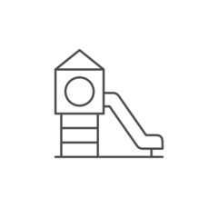 Children slide line outline icon