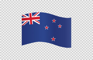Waving flag of New Zealand isolated  on png or transparent  background,Symbol of New Zealand,template for banner,card,advertising ,promote, vector illustration top gold medal sport winner country