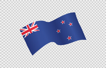 Waving flag of New Zealand isolated  on png or transparent  background,Symbol of New Zealand,template for banner,card,advertising ,promote, vector illustration top gold medal sport winner country