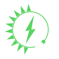 Renewable energy icon, graphic design template, lightning bolt, vector illustration