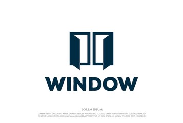 Simple Minimalist Window Logo Design Vector