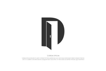 Initial Letter D for Door Logo Design Vector