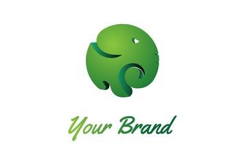Fototapeta premium Simple Minimalist Modern Colorful Circular Elephant Icon Symbol Logo Design Vector
