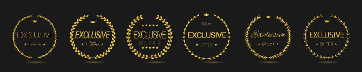 Exclusive offer Golden laurel wreath label set