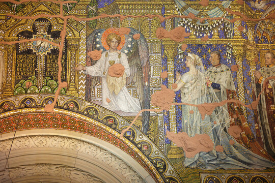 Decorations of the entrance hall of Kaiser Wilhelm Memorial Church, Berlin, Germany