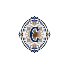 Letter badge logo template with vintage style that gives a classy and elegant impression.