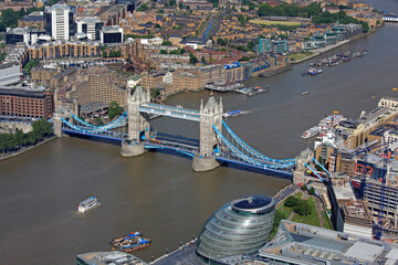Tower bridge and cityscape from the Shard, London, UK