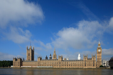 Fototapeta na wymiar Palace of Westminster viewed from across the river Thames, London, UK