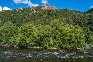 Small rapids of the river Nahe near Bad Munster am Stein / Germany 