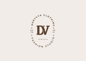 Initial D V letter logo design template, Vector illustrations
