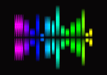 Sound Wave Symbol of Equaliser. Isolated on background. Gradient Illustration Design.