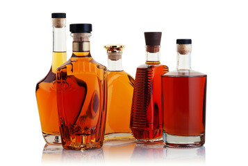 Five bottles of alcoholic beverages