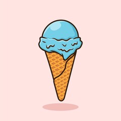 Ice Cream Ice cream cone cartoon vector Free Isolated