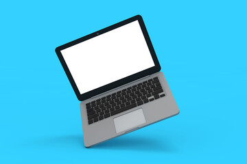Abstract Modern Laptop Notebook Computer. 3d Rendering