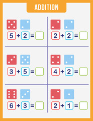 Educational math game for children. Addition for preschool children.