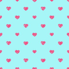 Heart pattern seamless vector background, trendy abstraction for print.