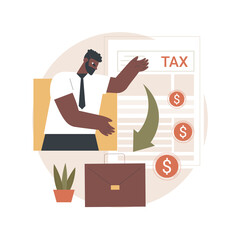 Corporation income tax returns abstract concept vector illustration. Company income return form, corporation accountancy, tax preparation, financial activity, corporate taxation abstract metaphor.