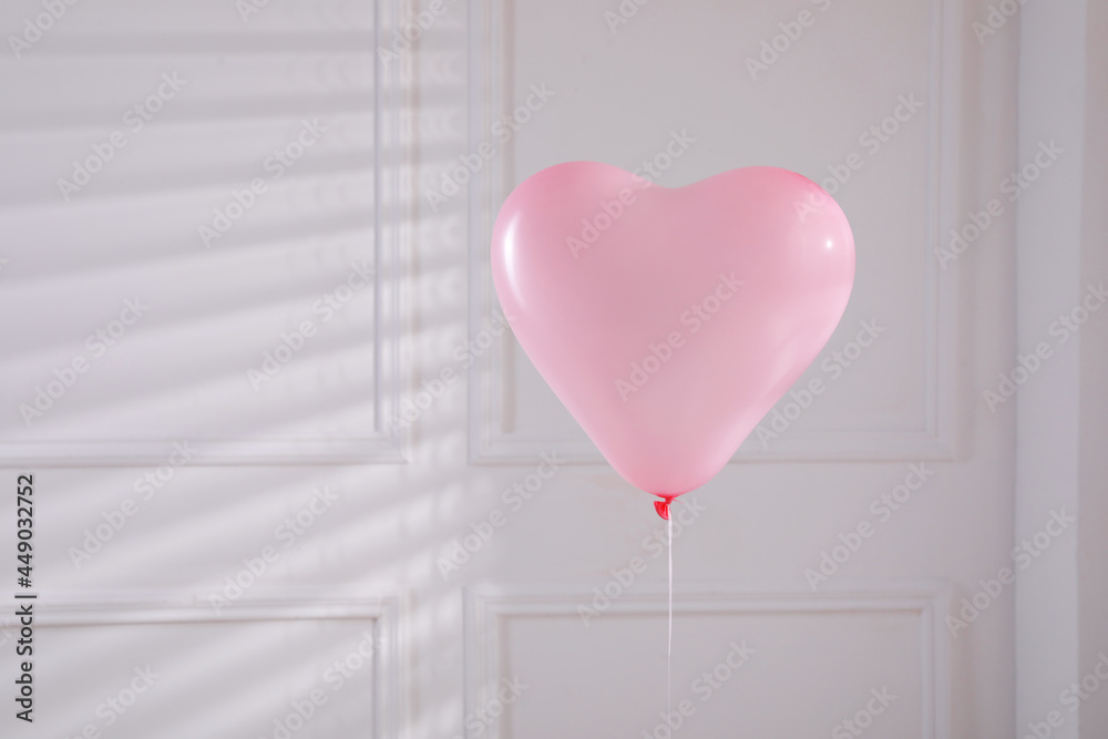 Sticker Festive heart shaped balloon in light room