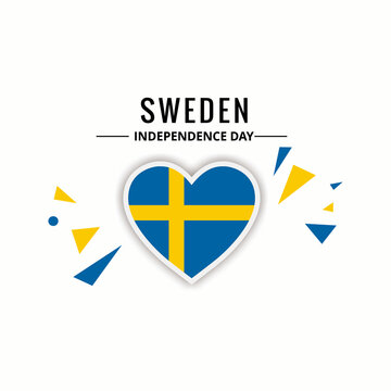 sweden flag in the shape of a heart