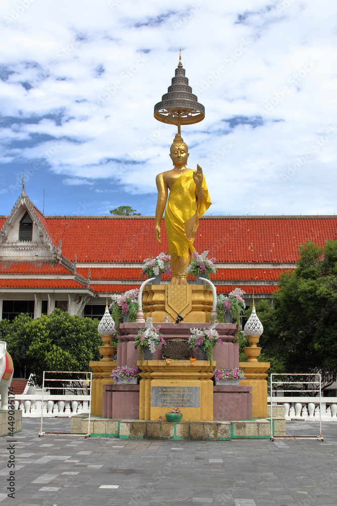 Sticker a beautiful Buddha Statue at a Thai Templ