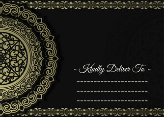 luxury wedding invitation card with mandala
