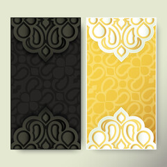 Set of luxury retro labels with calligraphic vector logo. Antique monogram collection.