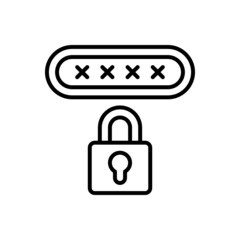 Password icon vector set. protection illustration sign collection. security symbol or logo.