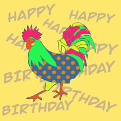 happy easter card with chicken