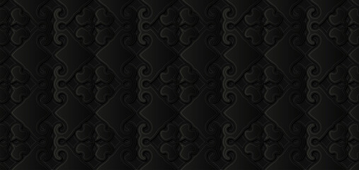 dark ethnic seamless pattern template