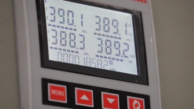 Footage 4K: White Control panels in industrial factory